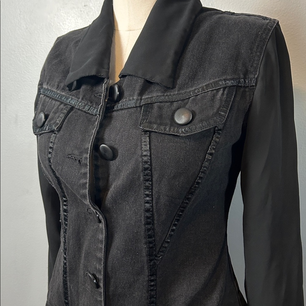 Vintage Cignal Women's Black Denim Jacket size small - Picture 4 of 14